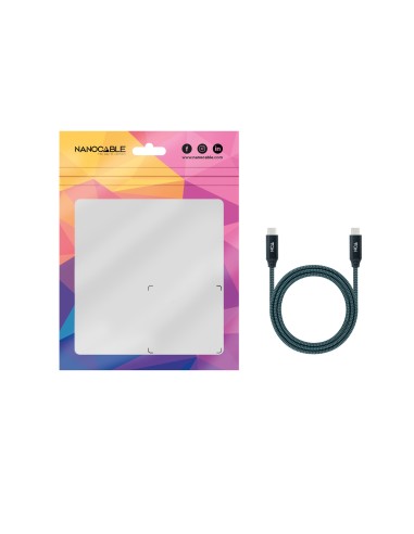 Cable USB 3.2 Gen2x2 20Gbps 5A/100W 4K/60Hz USB-C/M-USB-C/M, Gris/Negro, 2 m