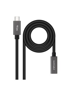 Cable Prolongador USB-C 3.2 Gen2x2 20Gbps 3A, 4K/60Hz, USB-C/M-USB-C/H, Negro, 1 m