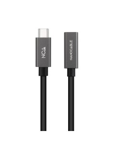 Cable Prolongador USB-C 3.2 Gen2x2 20Gbps 3A, 4K/60Hz, USB-C/M-USB-C/H, Negro, 1 m 2