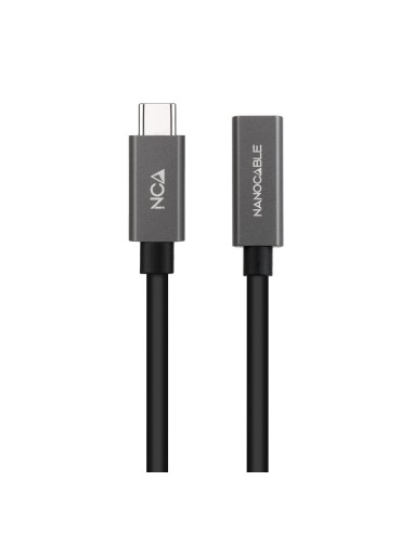 Cable Prolongador USB-C 3.2 Gen2x2 20Gbps 3A, 4K/60Hz, USB-C/M-USB-C/H, Negro, 1 m
