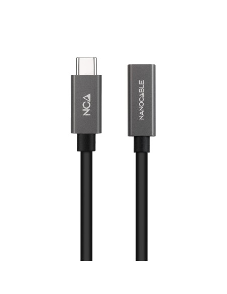 Cable Prolongador USB-C 3.2 Gen2x2 20Gbps 3A, 4K/60Hz, USB-C/M-USB-C/H, Negro, 1.5 m