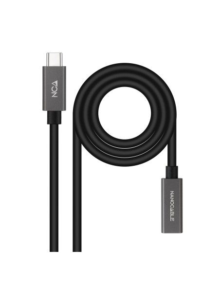 Cable Prolongador USB-C 3.2 Gen2x2 20Gbps 3A, 4K/60Hz, USB-C/M-USB-C/H, Negro, 2 m