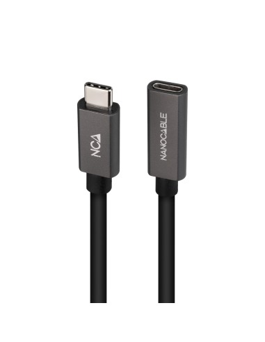 Cable Prolongador USB-C 3.2 Gen2x2 20Gbps 3A, 4K/60Hz, USB-C/M-USB-C/H, Negro, 2 m