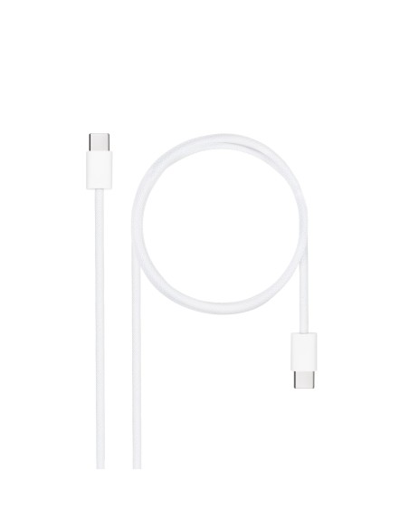 Cable USB-C 2.0 60W 3A, USB-C/M-USB-C/M, Blanco, 1 m