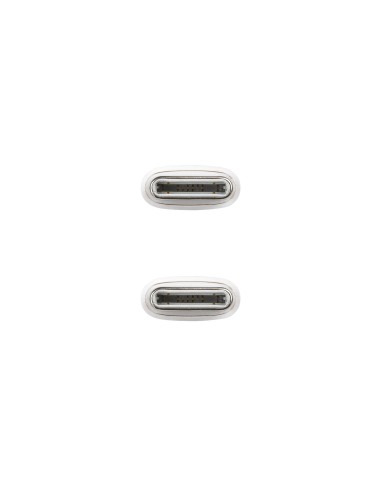 Cable USB-C 2.0 60W 3A, USB-C/M-USB-C/M, Blanco, 1 m