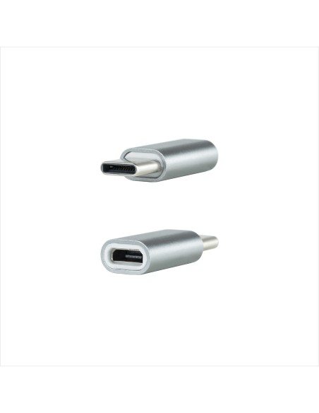 Adaptador USB-C a Micro USB, USB-C/M-Micro B/H, Aluminio, Gris