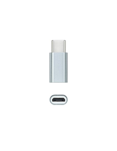 Adaptador USB-C a Micro USB, USB-C/M-Micro B/H, Aluminio, Gris