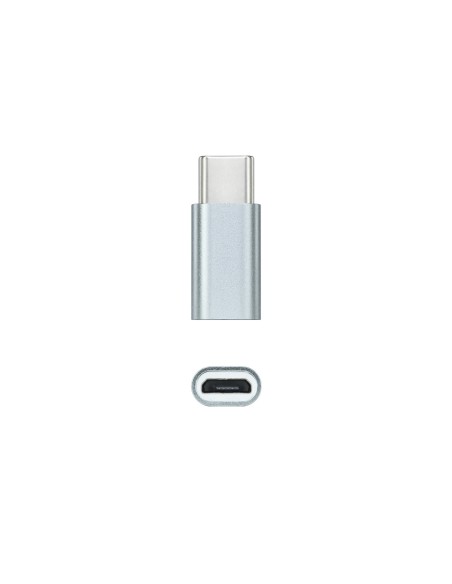 Adaptador USB-C a Micro USB, USB-C/M-Micro B/H, Aluminio, Gris