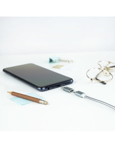 Adaptador USB-C a Micro USB, USB-C/M-Micro B/H, Aluminio, Gris