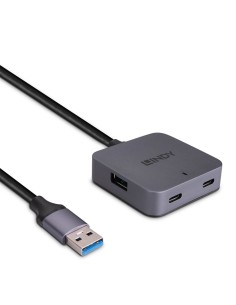 43388 hub de interfaz USB 3.2 Gen 1 (3.1 Gen 1) Type-A 5000 Mbit/s Negro, Gris