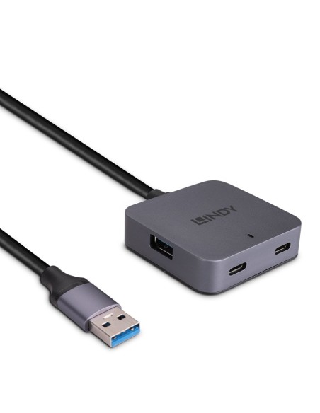 43388 hub de interfaz USB 3.2 Gen 1 (3.1 Gen 1) Type-A 5000 Mbit/s Negro, Gris