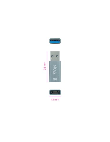 Adaptador USB-A 3.1 GEN2 a USB-C, USB-A/M-USB-C/H, Gris