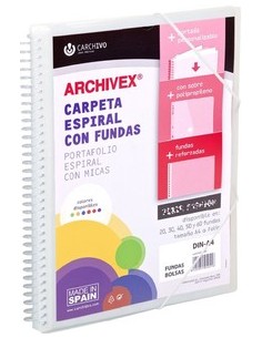 CARPETA 40 FUNDAS CANGURO A4 ARCHIVEX STAR TRANSLUCIDO
