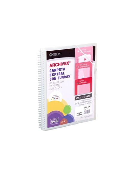 CARPETA 40 FUNDAS CANGURO A4 ARCHIVEX STAR TRANSLUCIDO