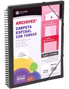 CARPETA 40 FUNDAS CANGURO A4 ARCHIVEX STAR NEGRO