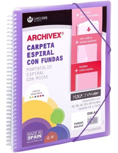 CARPETA 40 FUNDAS CANGURO A4 ARCHIVEX STAR VIOLETA