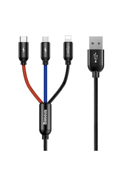 CAMLT-BSY01 cable USB 1,2 m USB A 3 x USB C Negro, Rojo, Azul