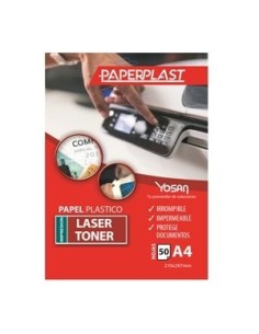 YOSAN PAPEL PLÁSTICO PAPERPLAST PELÍCULA DE POLIESTER 250 MICRAS IMPRIMIBLE A4 -PAQUETE 50H-