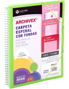 CARPETA 60 FUNDAS CANGURO A4 ARCHIVEX STAR VERDE CLARO