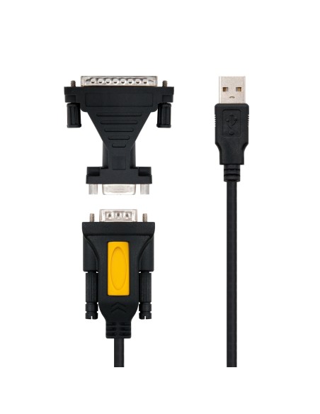 CONVERTIDOR USB A SERIE, TIPO A/M-RS232 DB9/M DB25/M, 1,8 M