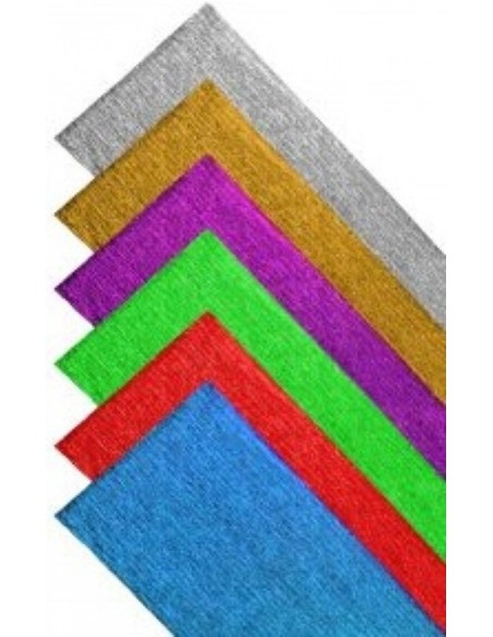 Rollo continuo papel crespon aluminio 60g 50x150cm azul fuerte