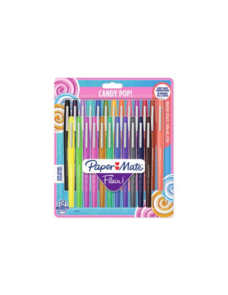 Flair Candy Pop Bolígrafo de gel con tapa Medio Multicolor 24 pieza(s)