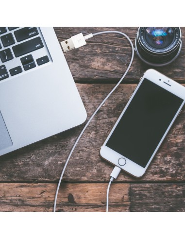 Cable Lightning a USB-A, Lightning/M -USB A/M, Blanco, 50 cm