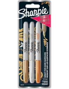 1986006 marcador 3 pieza(s) Punta fina Bronce, Oro, Plata