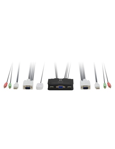 KVM de 2 puertos, VGA, USB, Audio