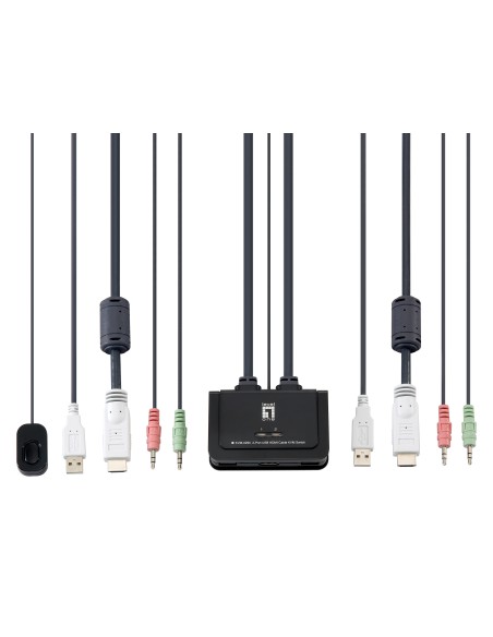 KVM de 2 puertos, HDMI, USB