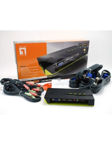 Switch KVM de 4 puertos USB con Audio