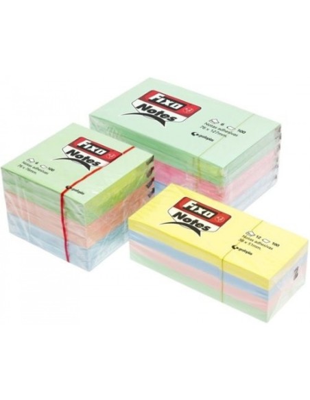 PACK 12 BLOC NOTAS ADHESIVAS 38X51MM FIXO PASTEL PACK 12 BLOC NOTAS ADHESIVAS 38X51MM FIXO PASTEL