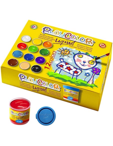 LIQQUID 40ML. EN 12 COLORES SURTIDOS + PINCEL  PLAYCOLOR 19941