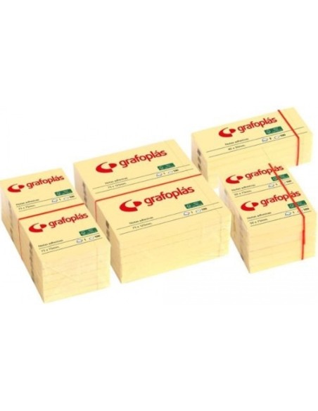 PACK 12 BLOC NOTAS ADHESIVAS 75X50MM AMARILLAS GRAFOPLAS PACK 12 BLOC NOTAS ADHESIVAS 75X50MM AMARILLAS GRAFOPLAS