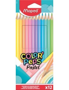 Estuche 12 lapices de colores color peps pastel maped