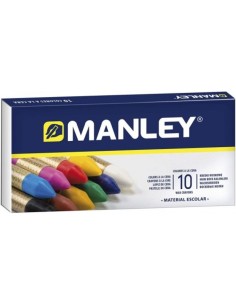 Estuche 10 ceras manley blandas colores surtidos