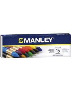 Estuche 15 ceras manley blandas colores surtidos