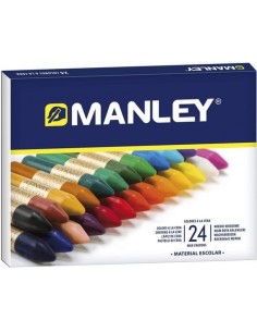 Estuche 24 ceras manley blandas colores surtidos