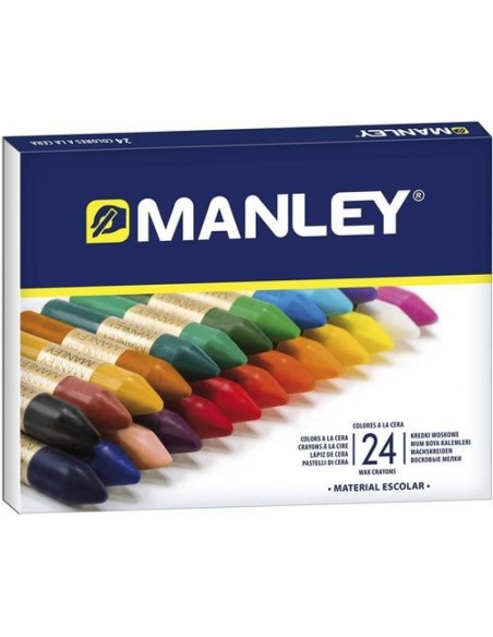 Estuche 24 ceras manley blandas colores surtidos