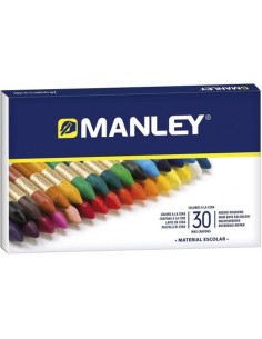 Estuche 30 ceras manley blandas colores surtidos
