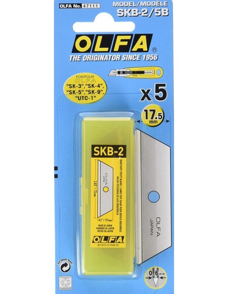 Paq 5 cuchillas olfa cutter 9mm sk 4
