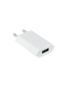 MINI CARGADOR USB PARA IPOD IPHONE,5V-1A, BLANCO