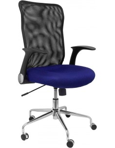 Silla con ruedas minaya respaldo malla negro asiento 3d azul