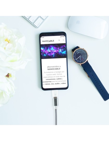 Adaptador Lightning a Micro USB, Lightning/M-Micro B/H Blanco