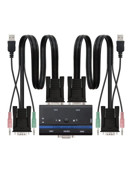 KVM SWITCH VGA USB 1U-2PC+CABLE