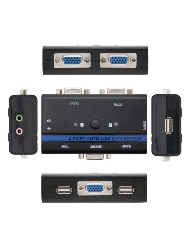 KVM SWITCH VGA USB 1U-2PC+CABLE