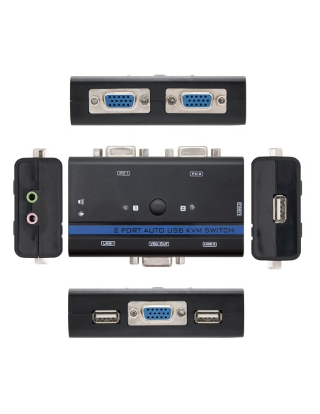 KVM SWITCH VGA USB 1U-2PC+CABLE