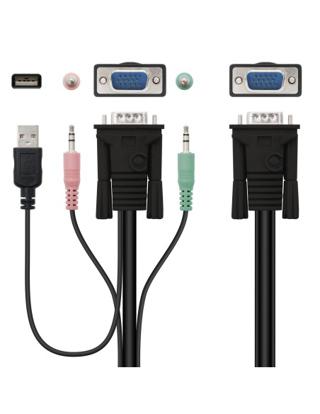 KVM SWITCH VGA USB 1U-2PC+CABLE