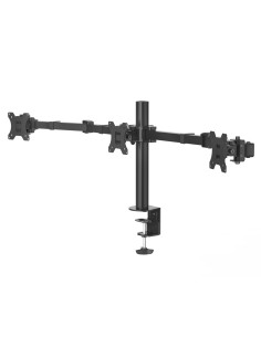 Soporte para 3 Monitores de 13" a 27" (VESA 75x75-100x100, Inclinación +25°/-25°, Giro 180°, hasta 7kg, Ajustable en Altura), Co