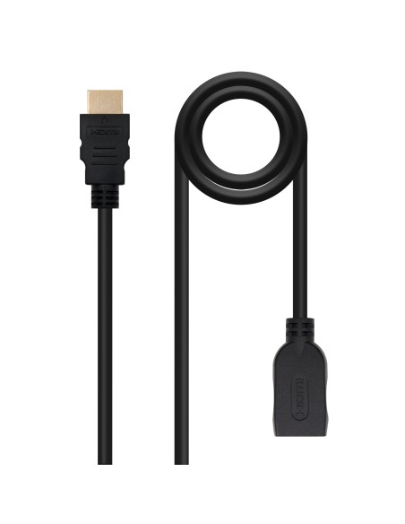 Cable HDMI 2.0 Prolongador A/M-A/H, Negro, 1 m